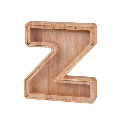Wooden letter money box