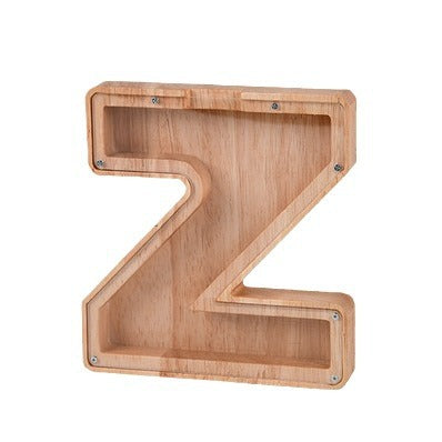 Wooden letter money box