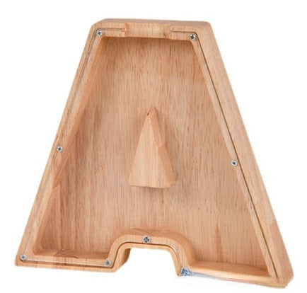 Wooden letter money box