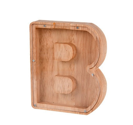 Wooden letter money box