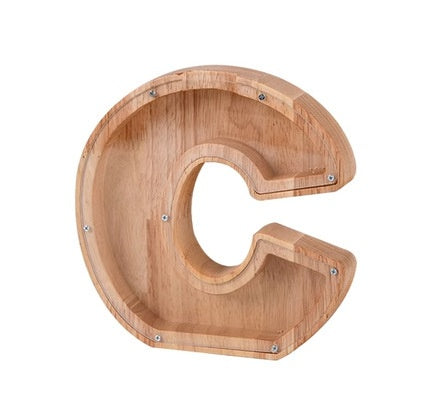 Wooden letter money box