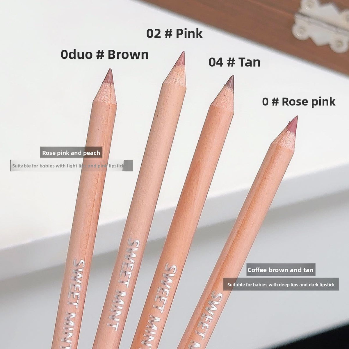 Wooden Lip Liner Matte Waterproof Nude Shades