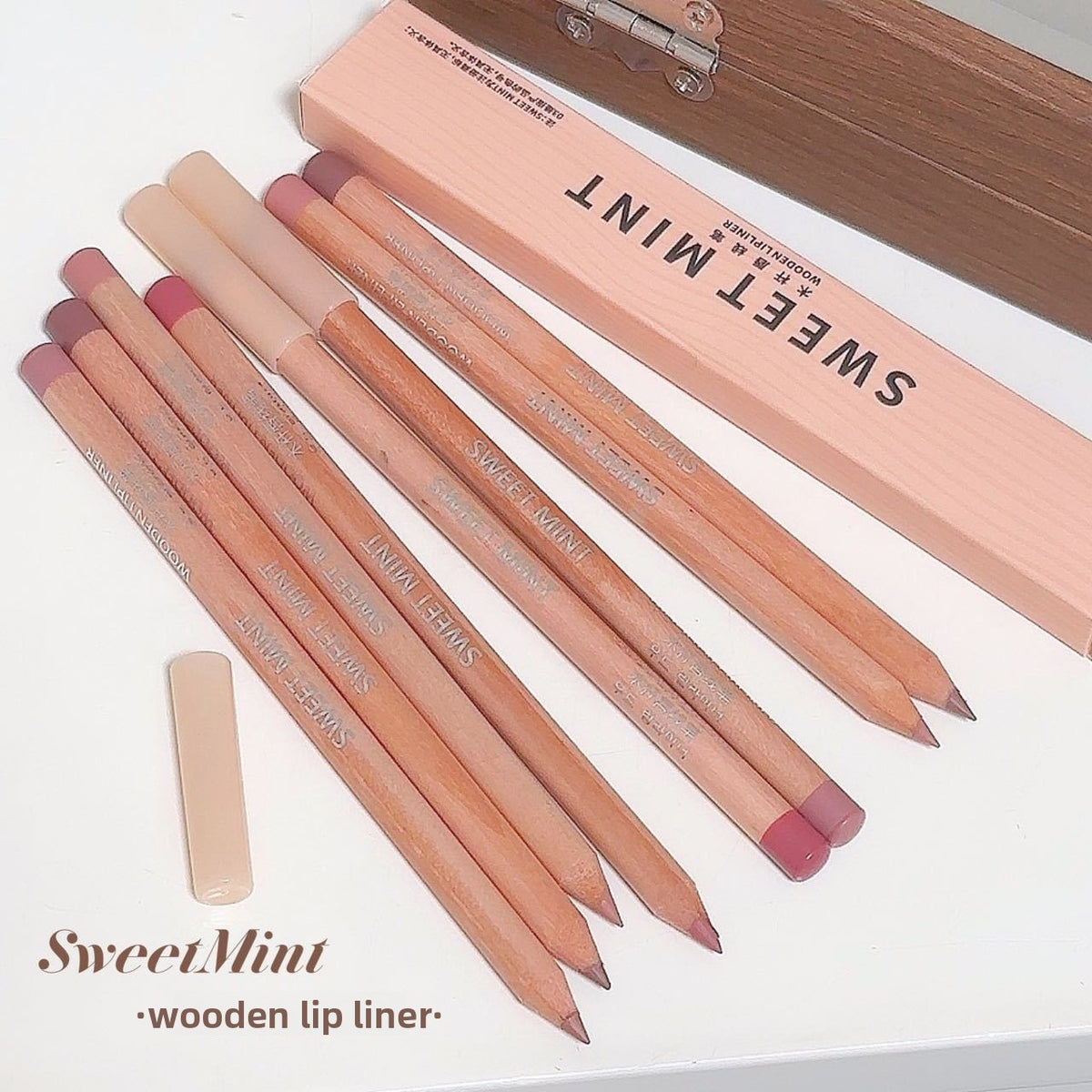 Wooden Lip Liner Matte Waterproof Nude Shades