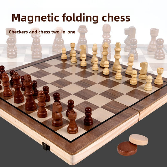Wooden Magnetic Folding Chess Set