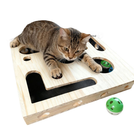Wooden Maze Scratch Toy for Cats