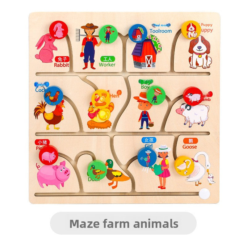 wooden maze toy