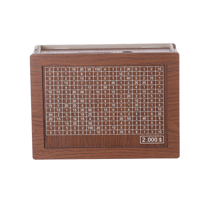 Wooden Money Box with Counter