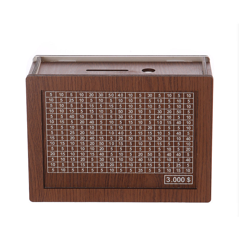 Wooden Money Box with Counter