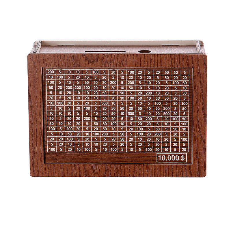 Wooden Money Box with Counter