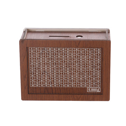 Wooden Money Box with Counter