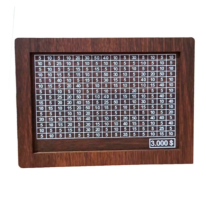 Wooden Money Box with Savings Counter