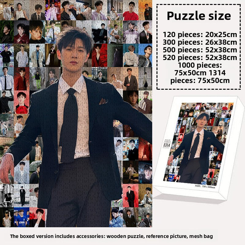 Wooden Mosaic Puzzle Set for Stress Relief