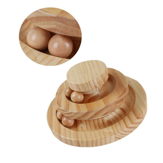 Wooden Multi-Layer Cat Turntable Toy