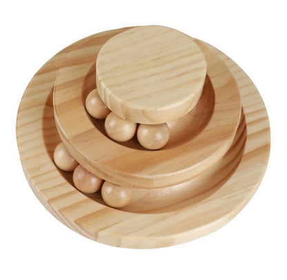 Wooden Multi-Layer Cat Turntable Toy
