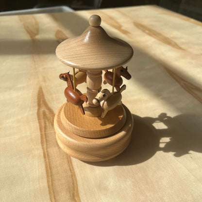 Wooden Musical Box Carousel Train Home Decor