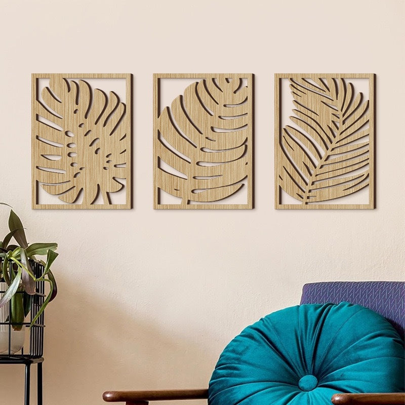 Wooden Palm Leaf Wall Hanging Decor