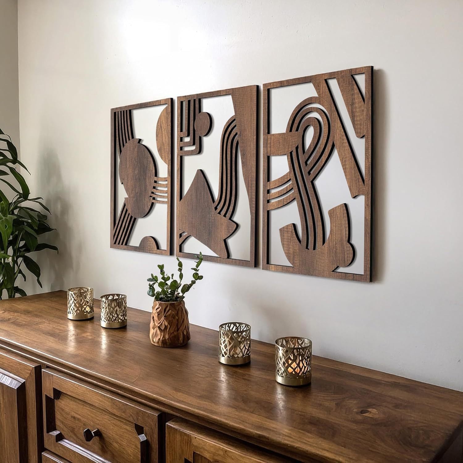 Wooden Palm Leaf Wall Hanging Decor