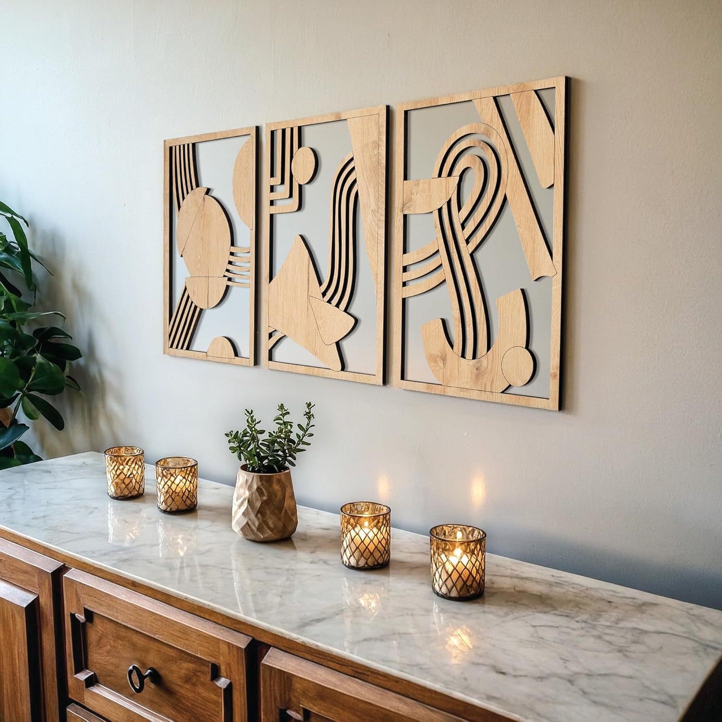 Wooden Palm Leaf Wall Hanging Decor