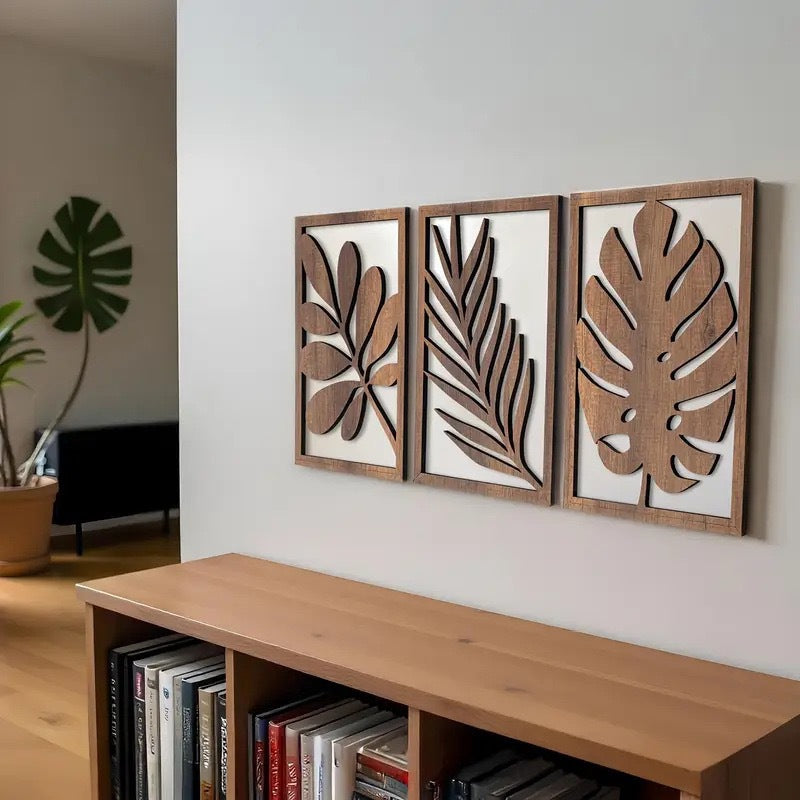Wooden Palm Leaf Wall Hanging Decor