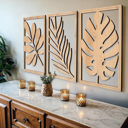 Wooden Palm Leaf Wall Hanging Decor