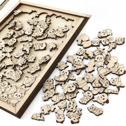 Wooden Panda Puzzle 100 Pieces