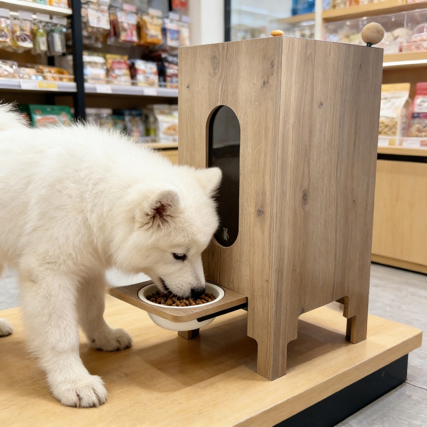 Wooden Pet Food Storage Feeder