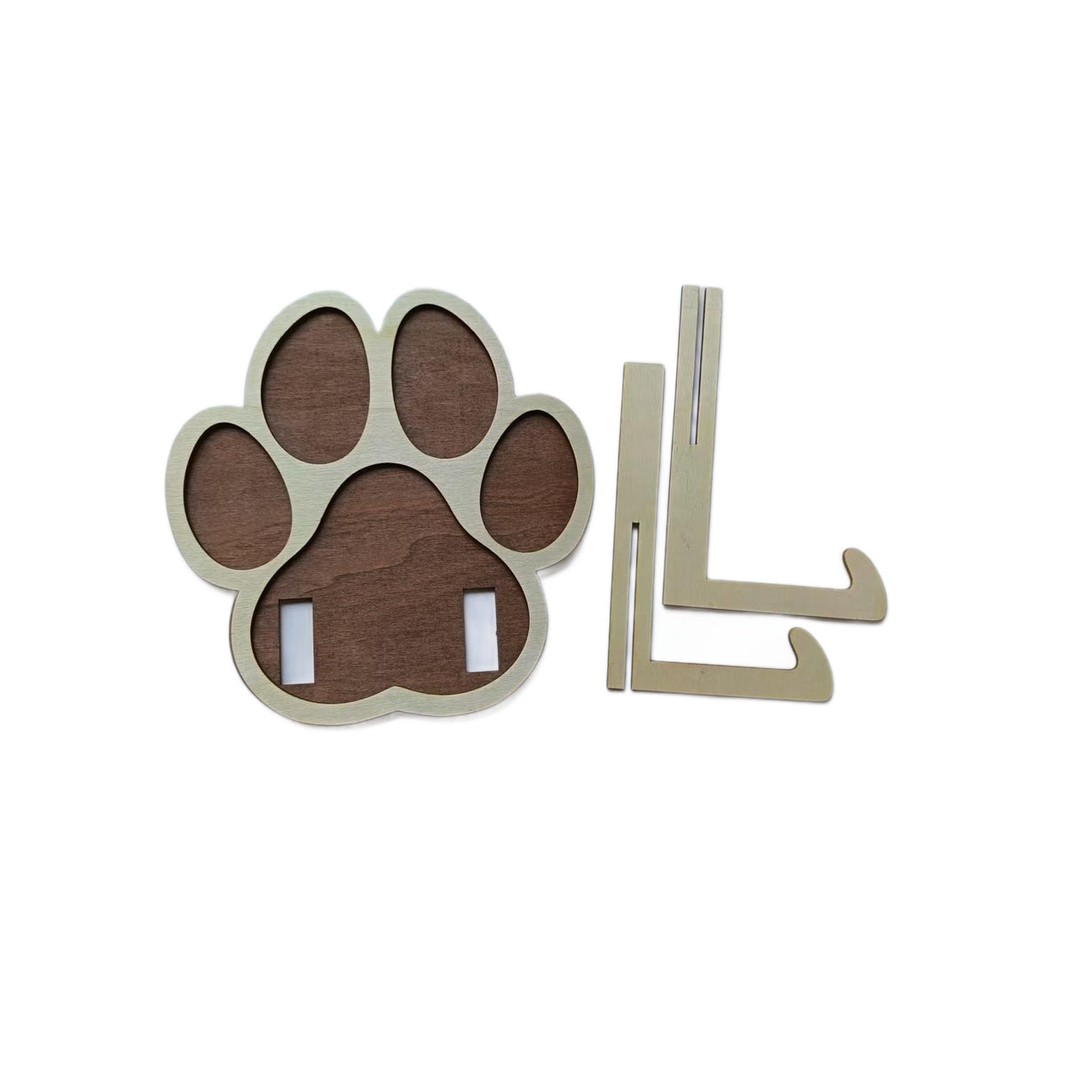 Wooden Pet Paw Print Photo Frame Ornament