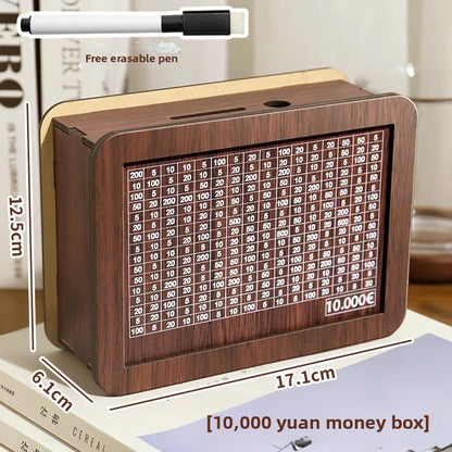 Wooden piggy bank