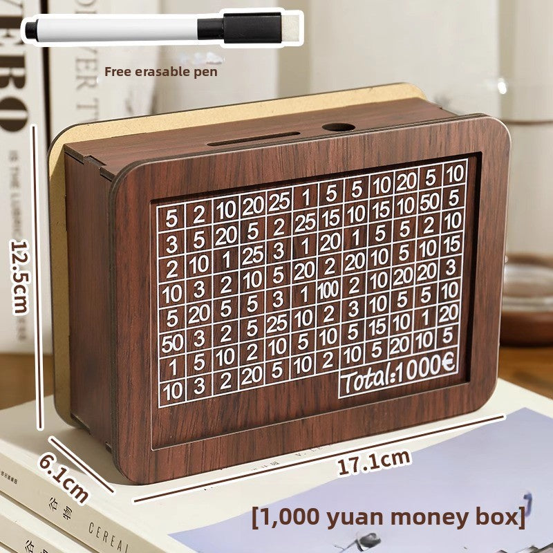 Wooden piggy bank