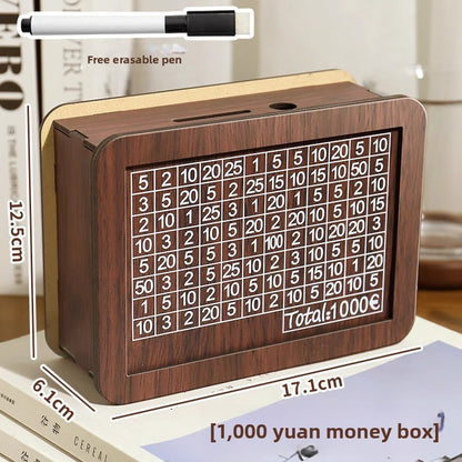 Wooden piggy bank