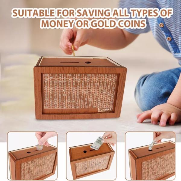 Wooden piggy bank
