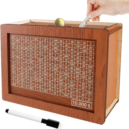 Wooden Piggy Bank with Counter