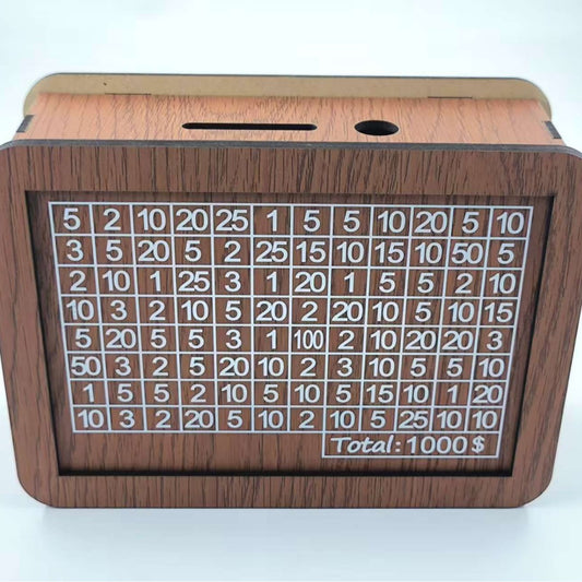Wooden Piggy Bank with Counter