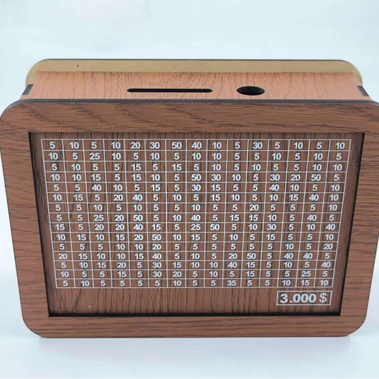 Wooden Piggy Bank with Counter
