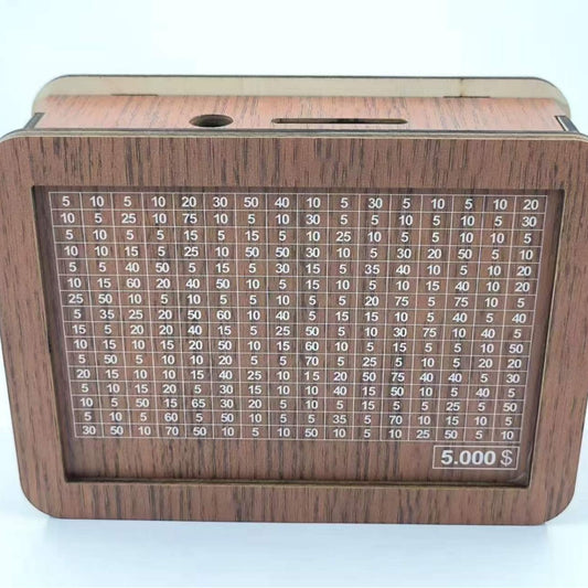 Wooden Piggy Bank with Counter