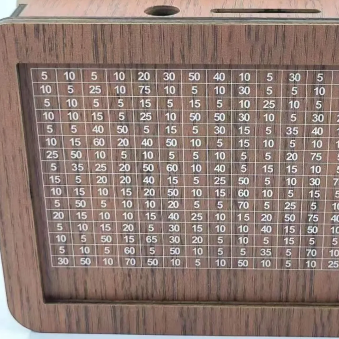 Wooden Piggy Bank with Counter