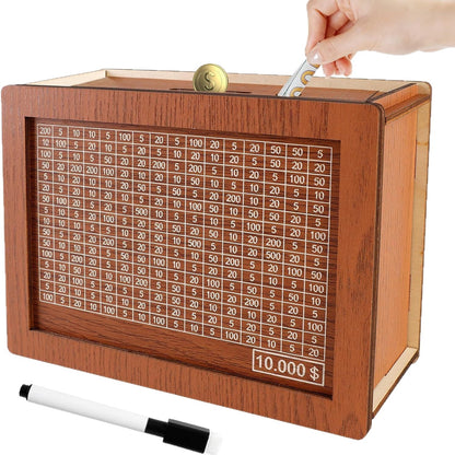 Wooden Piggy Bank with Counter