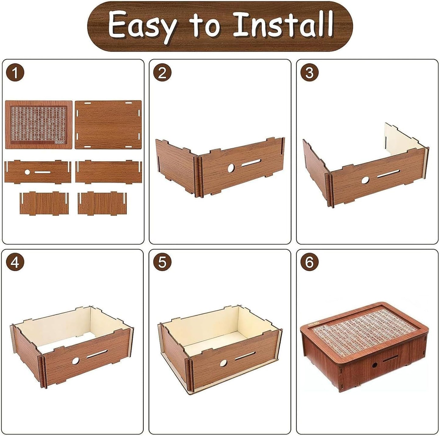 Wooden Piggy Bank with Money Counter