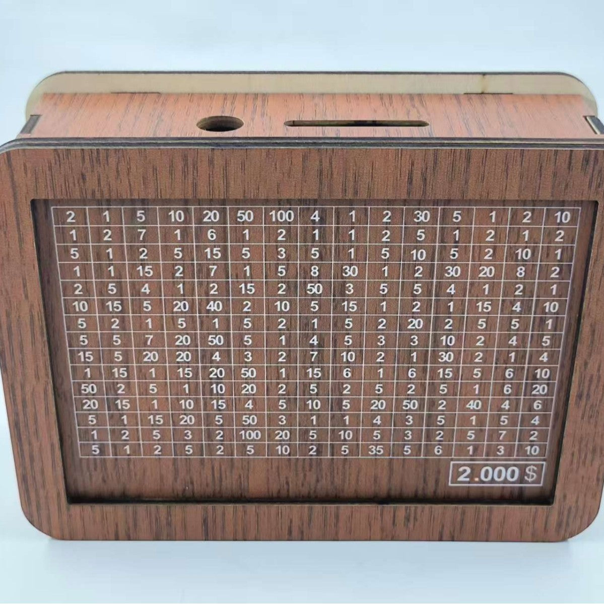 Wooden Piggy Bank with Money Counter