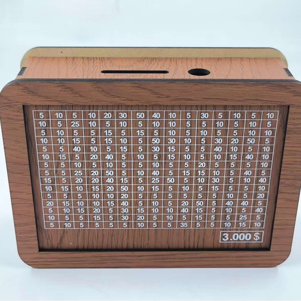 Wooden Piggy Bank with Money Counter