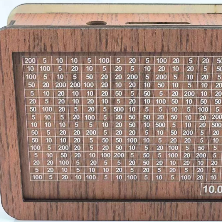 Wooden Piggy Bank with Money Counter