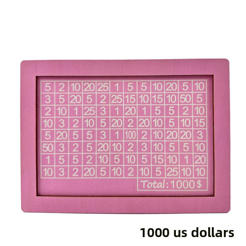 Wooden Piggy Bank with Money Counter