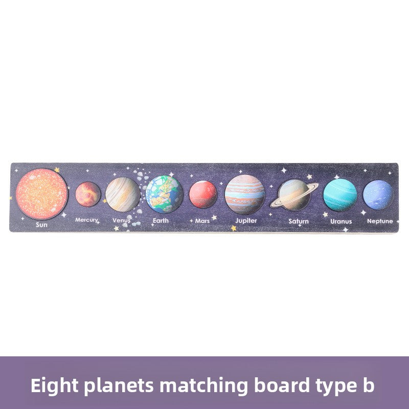 Wooden planet puzzle