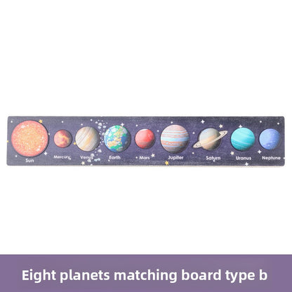 Wooden planet puzzle
