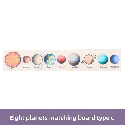 Wooden planet puzzle