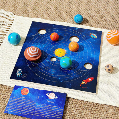 Wooden planet puzzle