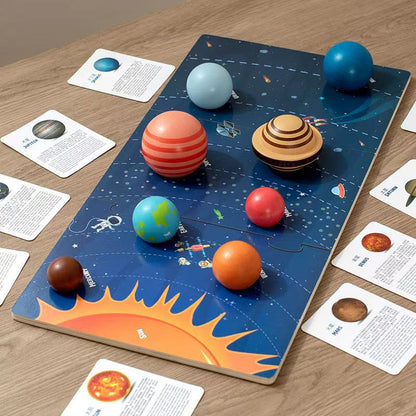 Wooden planet puzzle