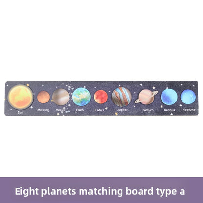 Wooden planet puzzle