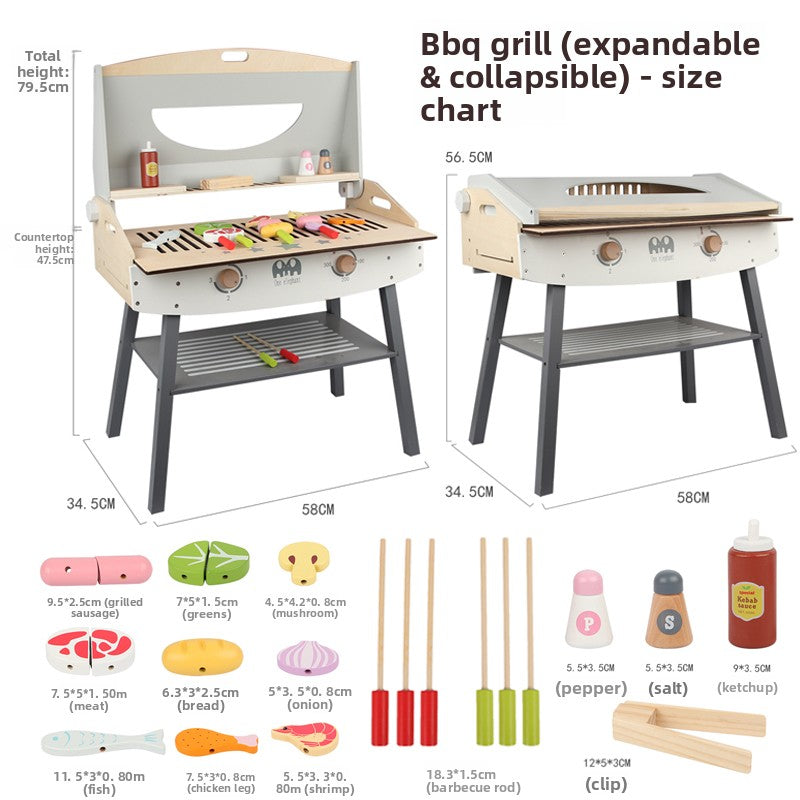Wooden Pretend Play Convenience Store Cart for Kids