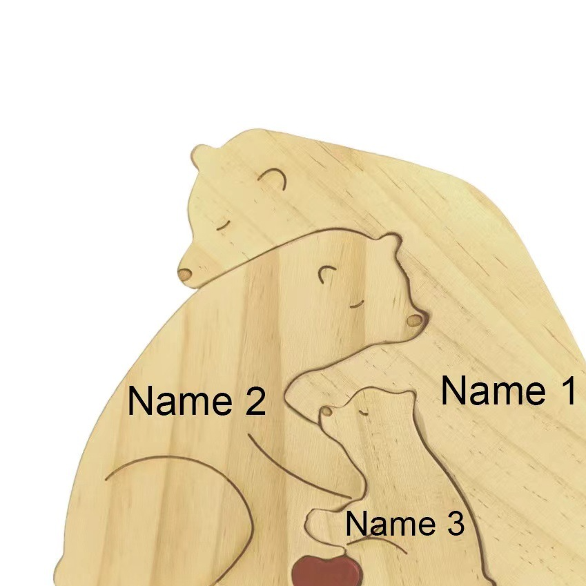 Wooden Puzzle Family Bear DIY Home Decor